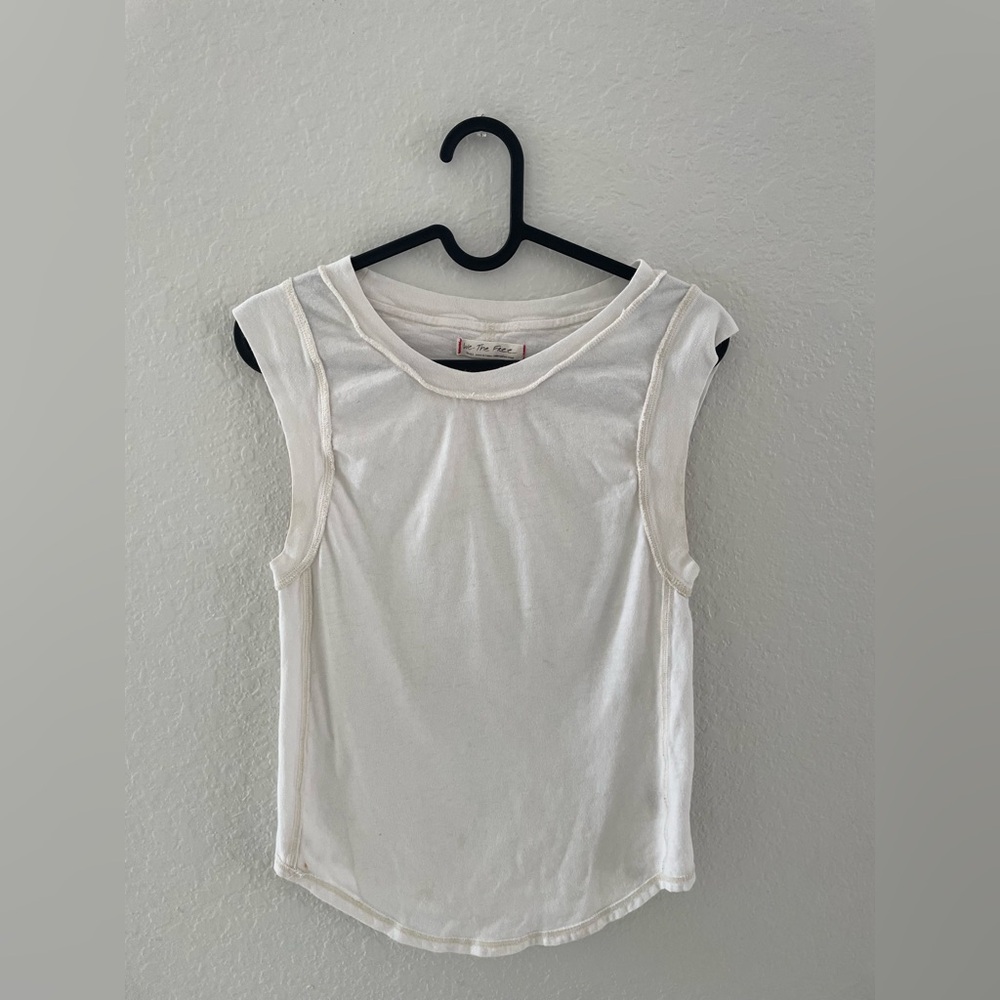 Free People White Sleeveless Women's Top size.Good condition.